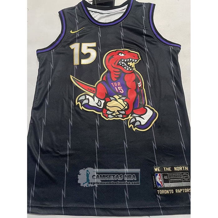 Camiseta Toronto Raptors Vince Carter NO 15 Ciudad 2024-25 Negro